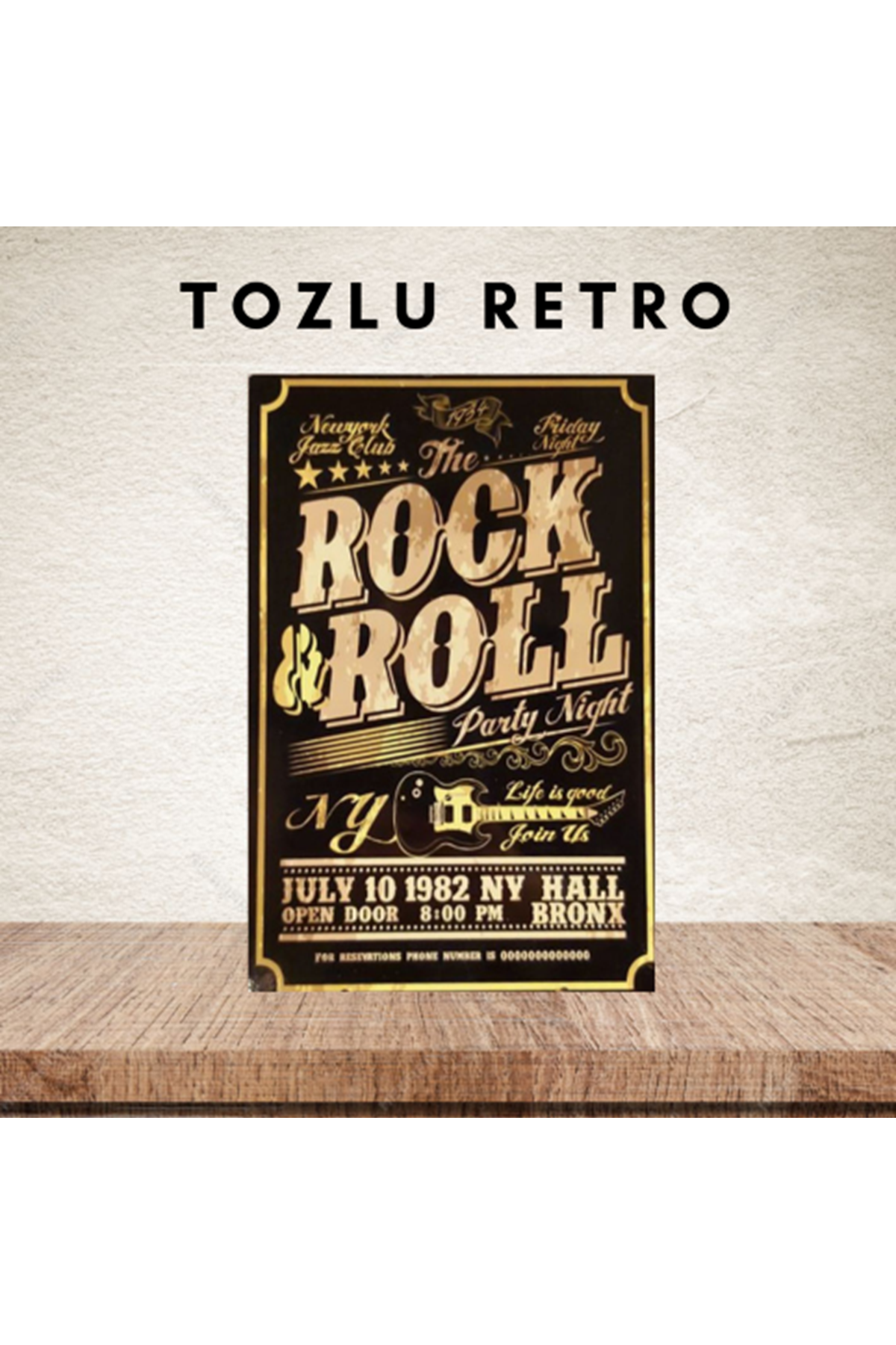 Rock Roll - Ahşap Poster