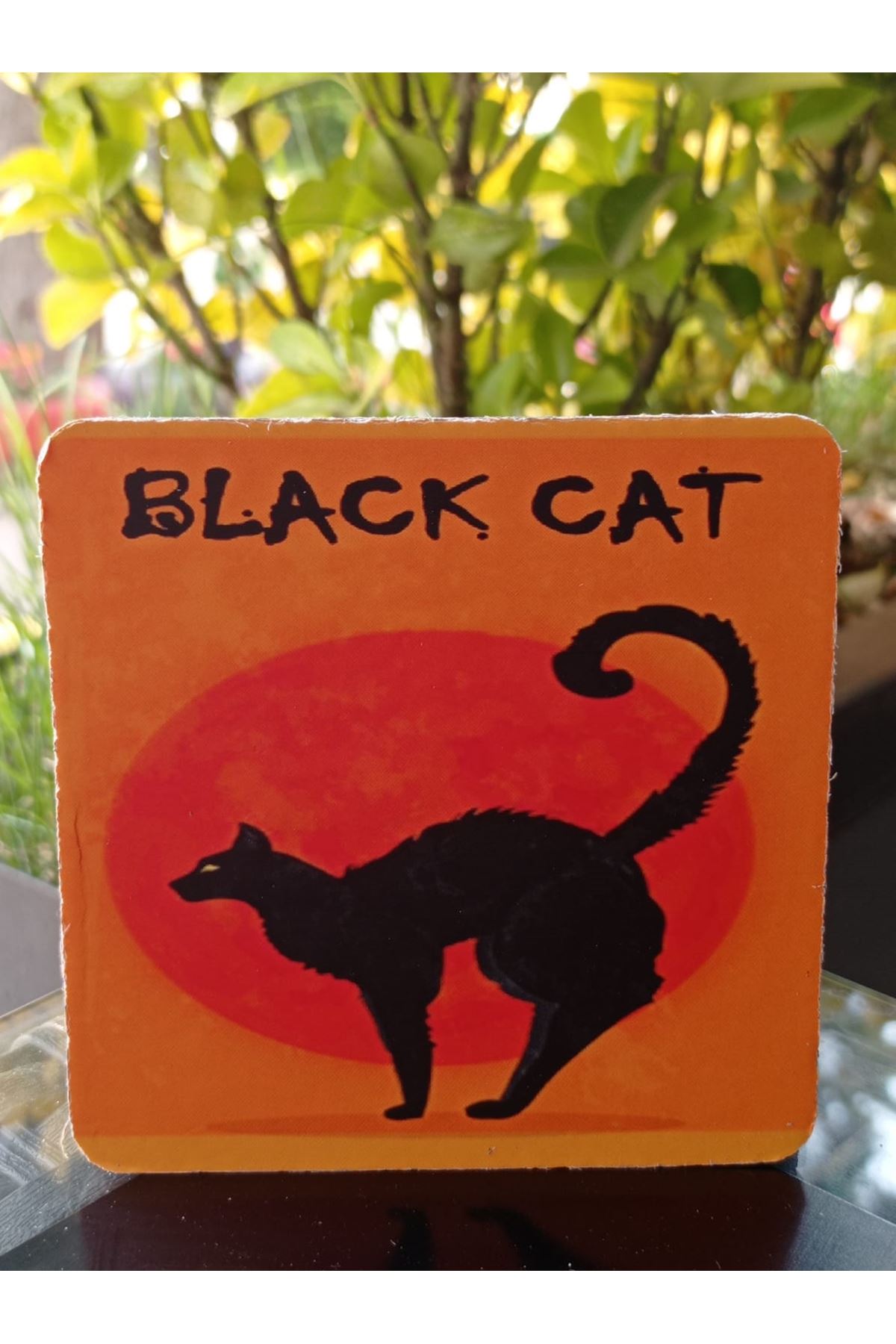 BLACK CAT - AHŞAP BARDAK ALTLIĞI