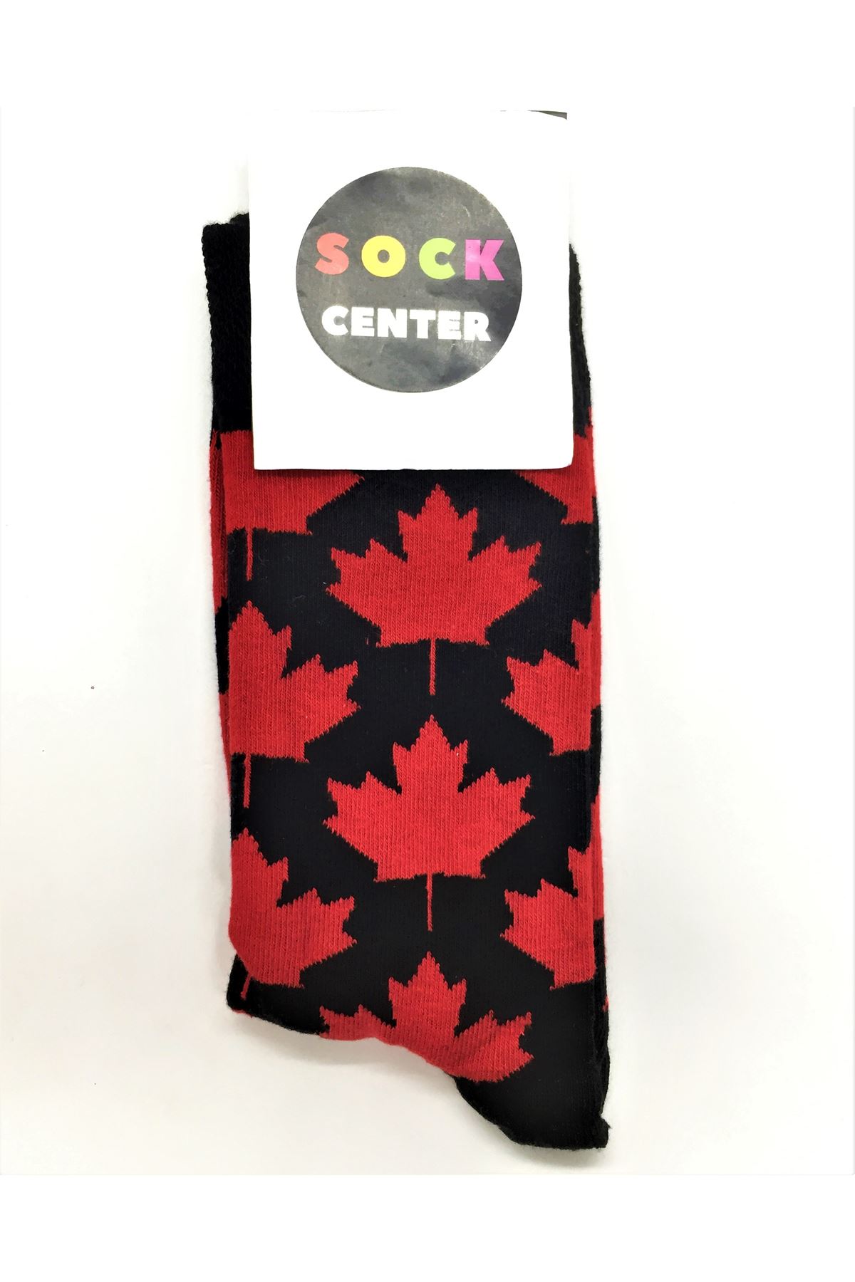 Kanada Bayraklı Kırmzı Siyah Soket Çorap
