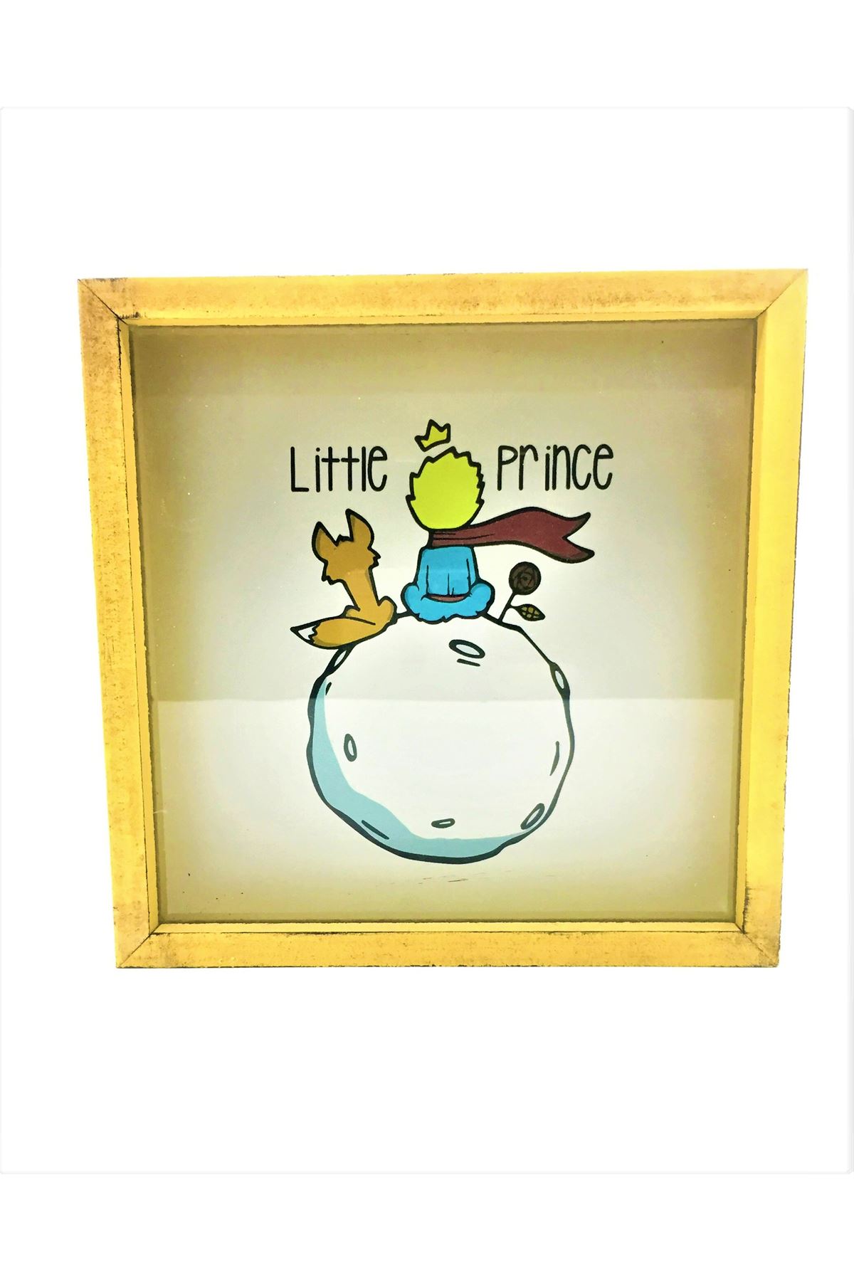 Little Prince - Sarı Ahşap Ve Cam Tasarımlı Kumbara