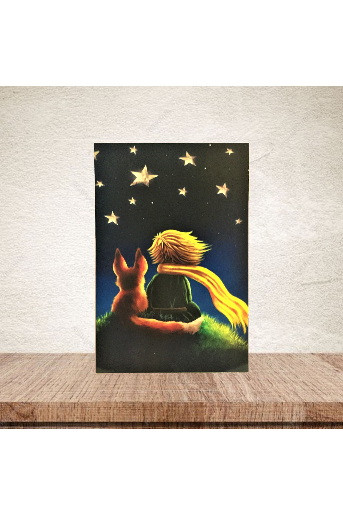 Küçük Prens Yıldızlı Gece -Ahşap Poster
