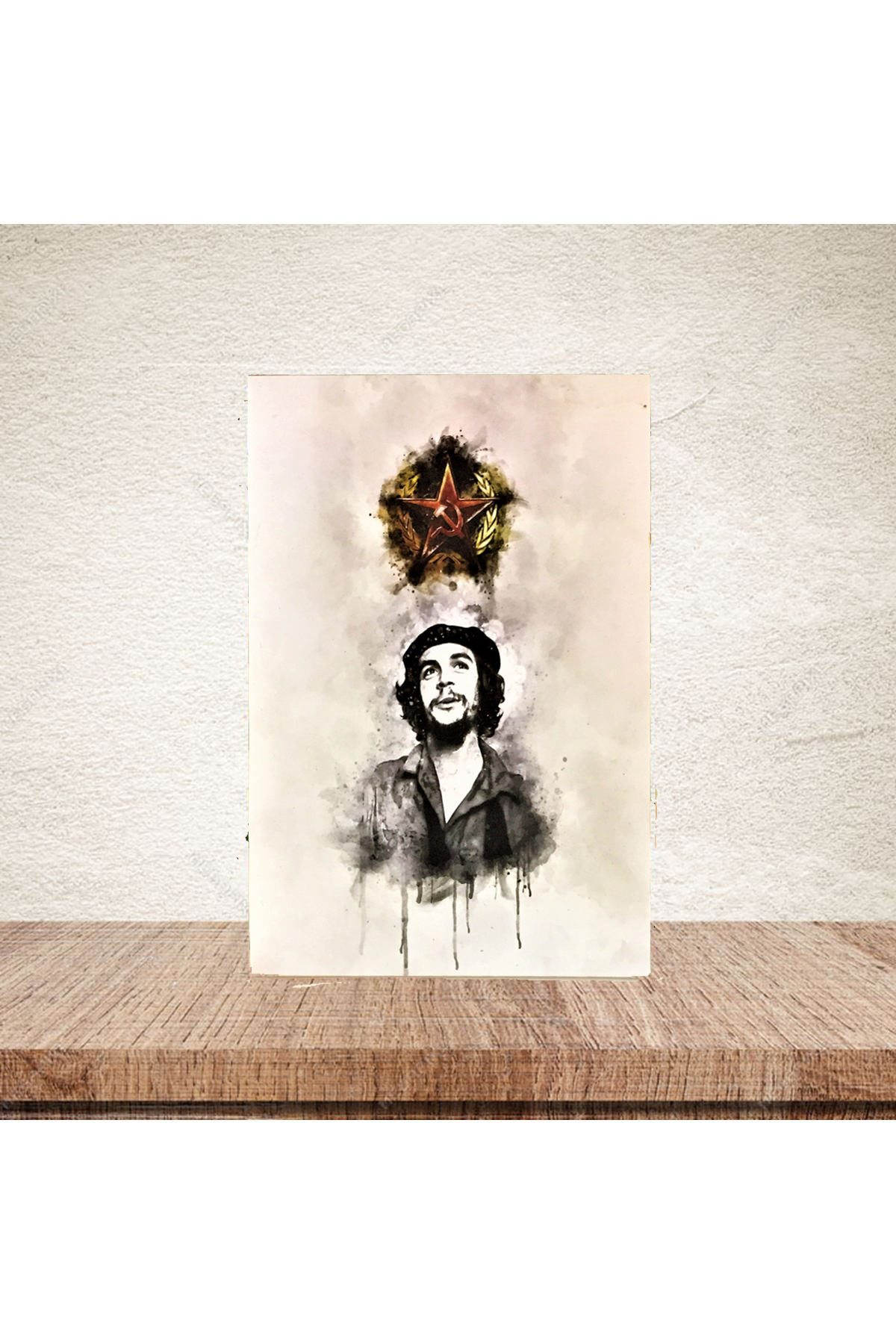Che Guevara Yıldızlı-Ahşap Poster