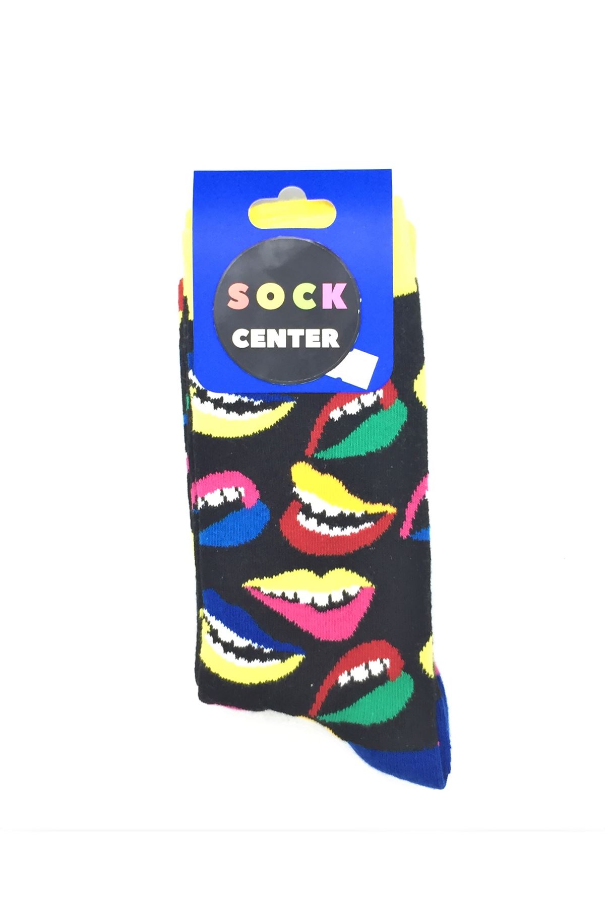 Renkli Dudaklar Soket Çorap