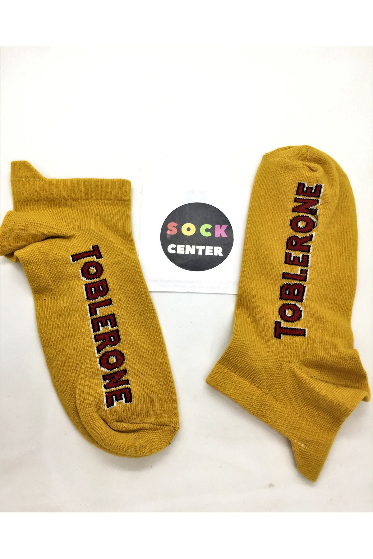 Toblerone - Sarı Patik Çorap