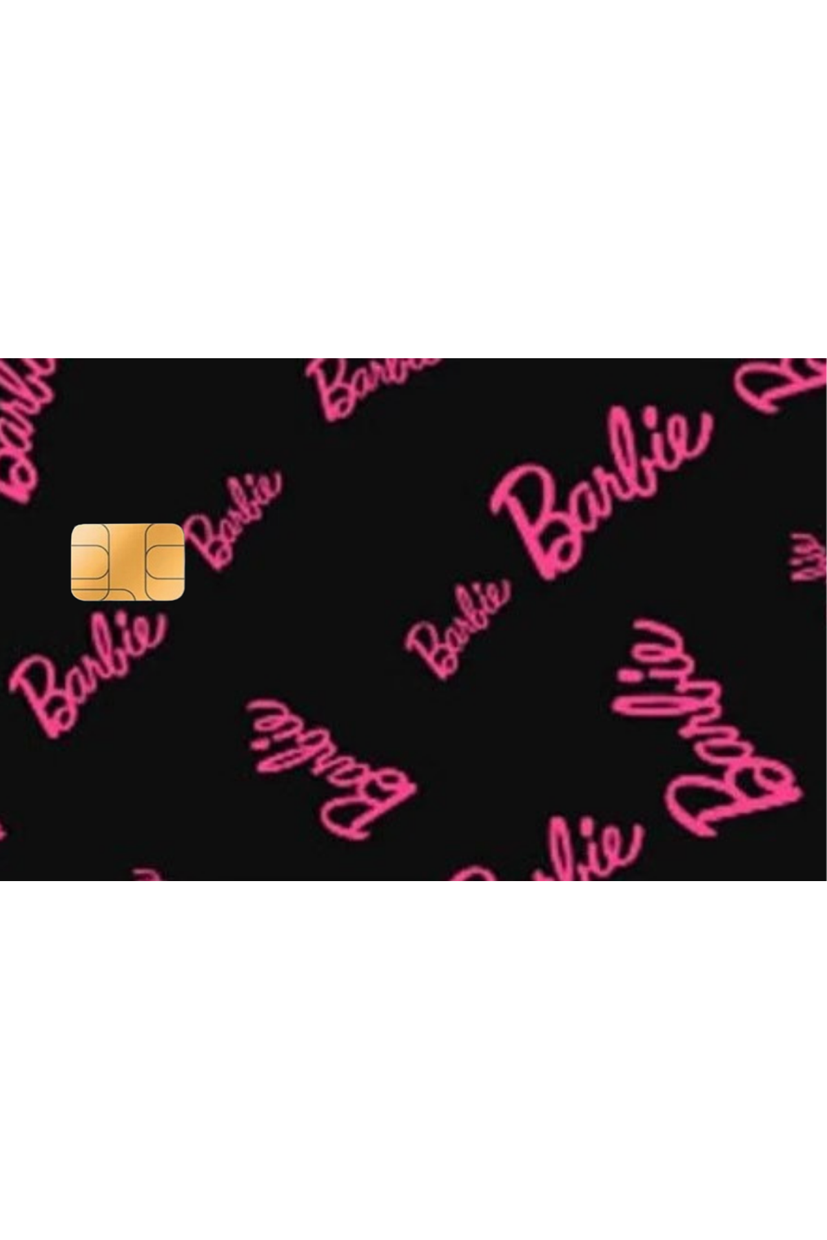 Kredi Kartı Sticker - Barbie Siyah Pembe Yazılı