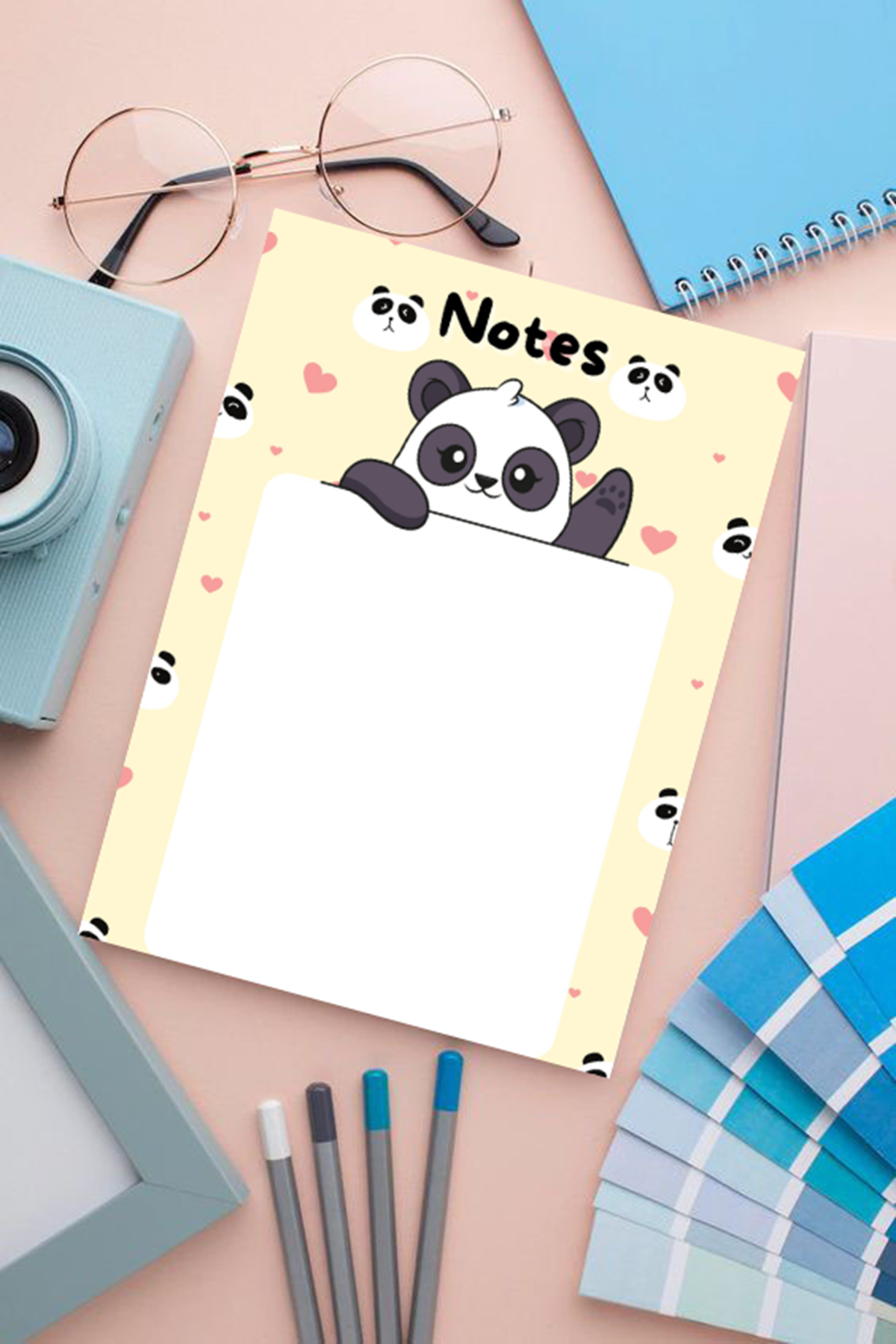Planlayıcı/To Do List/Defter/Notepad/Memopad A5 Sarı Panda
