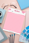 Planlayıcı/To Do List/Defter/Notepad/Memopad A5 Pembe Çiçek