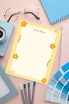 Planlayıcı/To Do List/Defter/Notepad/Memopad A5 Sarı Papatya