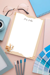 Planlayıcı/To Do List/Defter/Notepad/Memopad A5 Kuru Çiçek