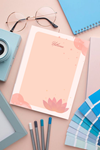 Planlayıcı/To Do List/Defter/Notepad/Memopad A5 Pembe Çiçek