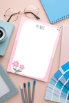 Planlayıcı/To Do List/Defter/Notepad/Memopad A5 Pembe Papatya