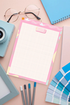 Planlayıcı/To Do List/Defter/Notepad/Memopad A5 Pembe Bulut